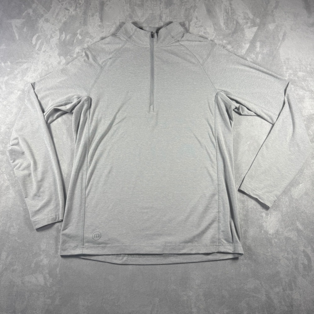 Travis Mathew Pullover Mens Medium Heather Gray Quarter Zip Performance Golf